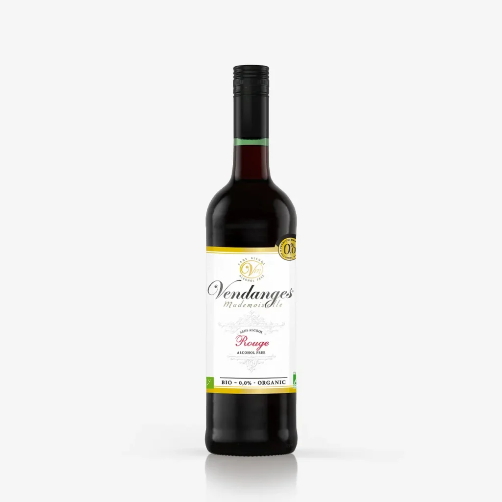 Bouteille de vin rouge Vendanges sans alcool 75 cl