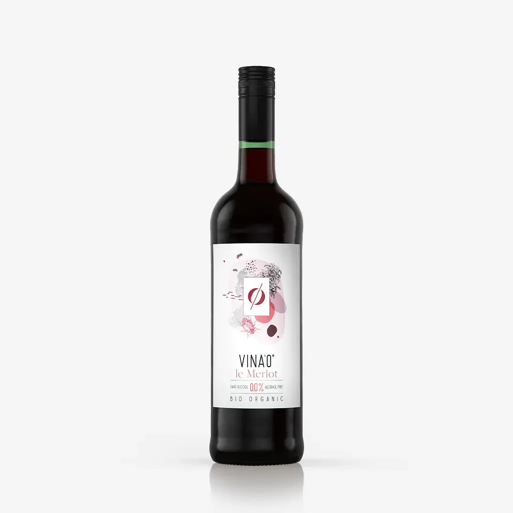 Bouteille de Merlot sans alcool 75 cl Vina0