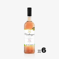 Bouteille de vin rosé Vendanges sans alcool 75 cl